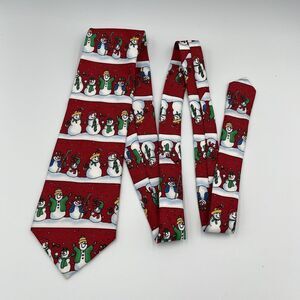 Yule Tie Greetings Snowman Winter Novelty Neck Tie Christmas Hallmark Vintage